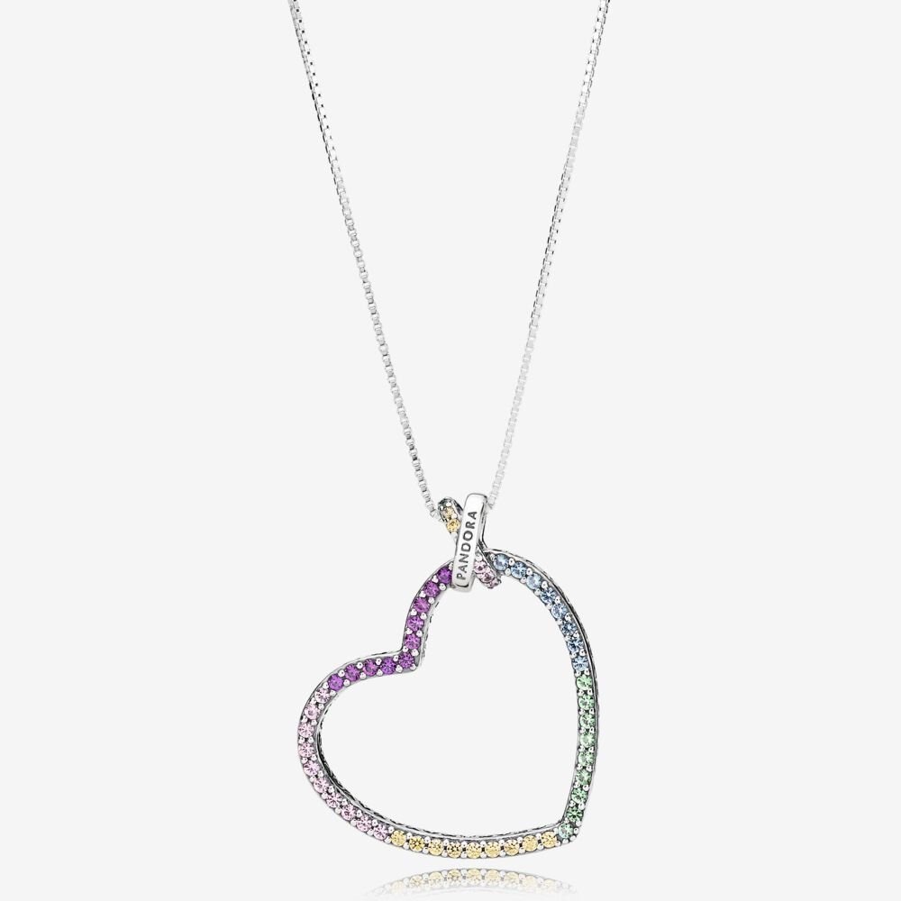 SOLD Pandora Multi-colour Heart Necklace